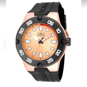 NEW!! Invicta Pro Diver Mens Watch (18025) 52mm Steel Case, Black Silicone Band